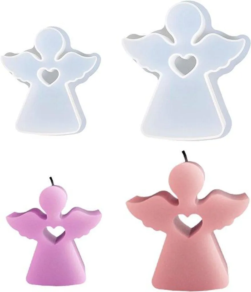 Moule silicone bougie ange 3D anti-adhésif - Détails haute définition