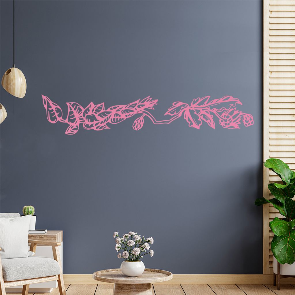 Blätter - Ranken Wandtattoo in 6 Größen - Wandaufkleber Wall Sticker - Dekoration, Küche, Wohnzimmer, Schlafzimmer, Badezimmer