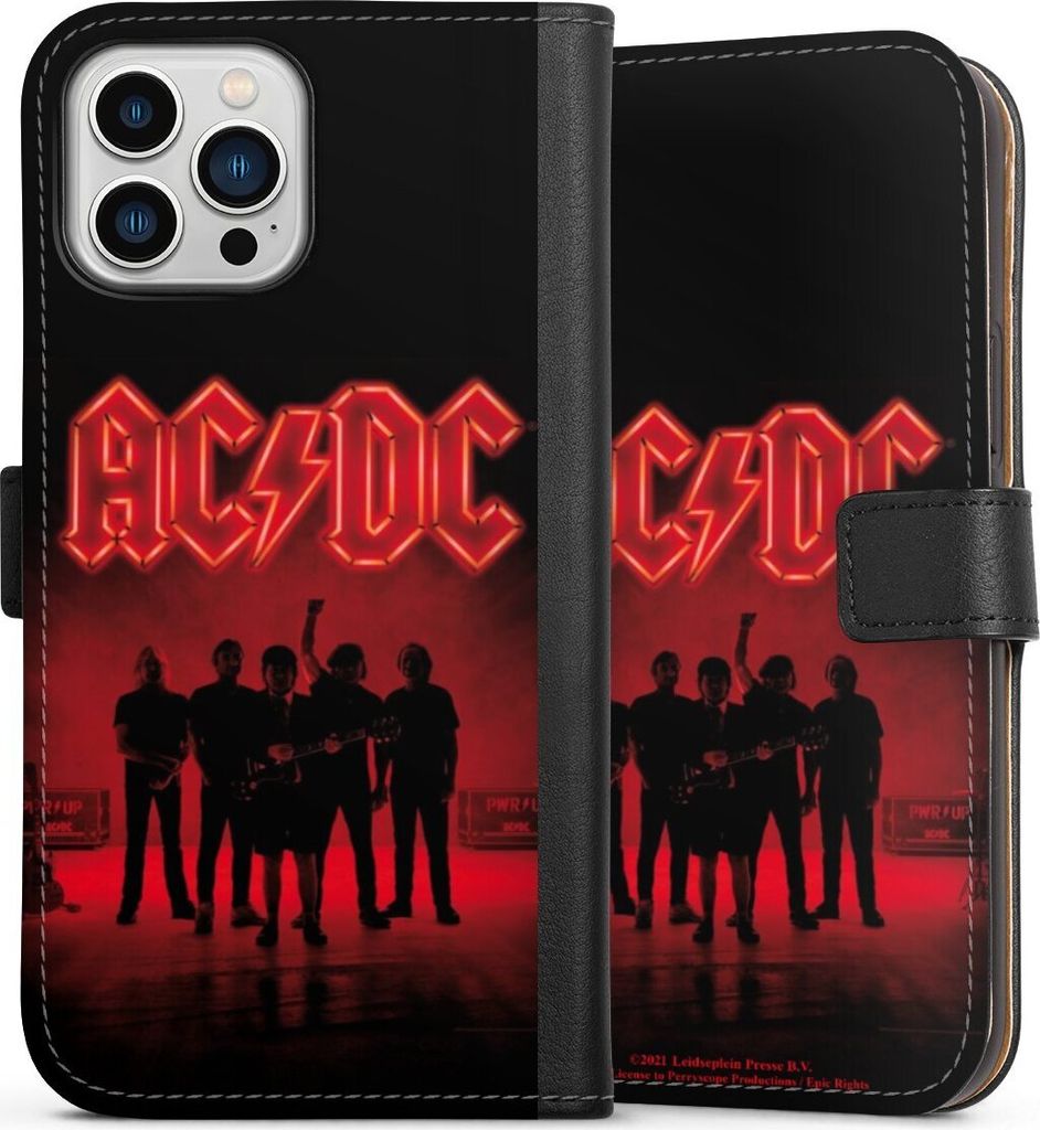 DeinDesign Klapphülle für Apple iPhone 13 Pro Max Handytasche Lederhülle Tasche ACDC Band Offizielles Lizenzprodukt