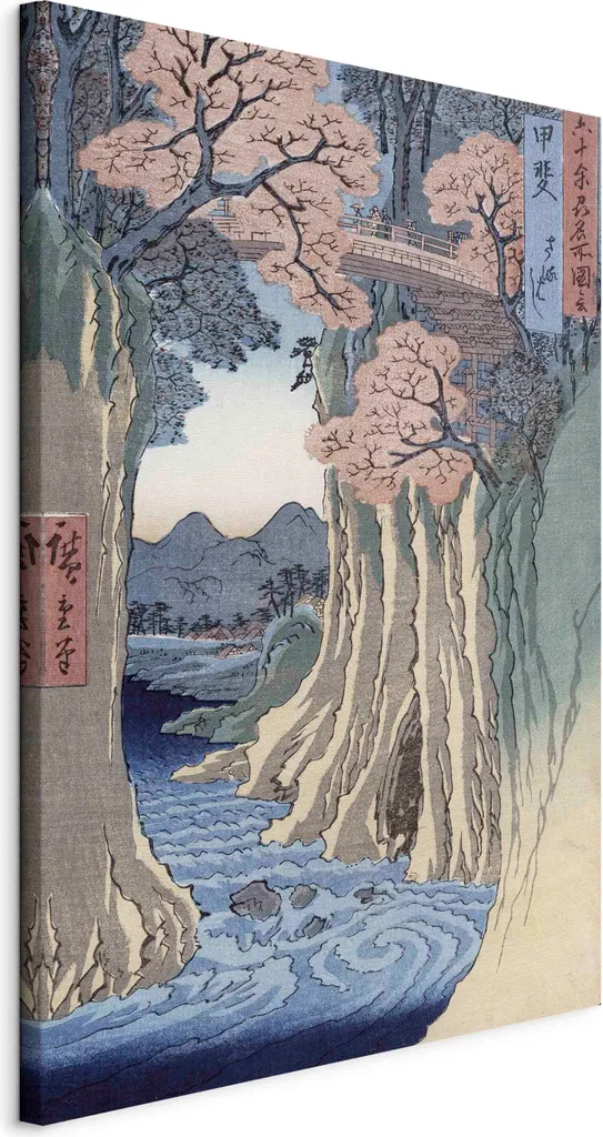 Capolavoro Hiroshige Il Ponte delle Scimmie Quadro su Tela 40x60