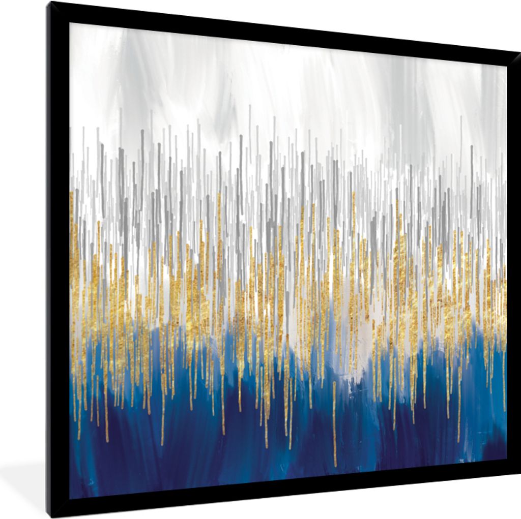 MuchoWow Gerahmtes Poster Abstrakt - Gemälde - Öl 40x40 cm - Poster mit Schwarzem Bilderrahmen Wandposter Rahmen Foto Bilder - Mit Rahmen - Wan...