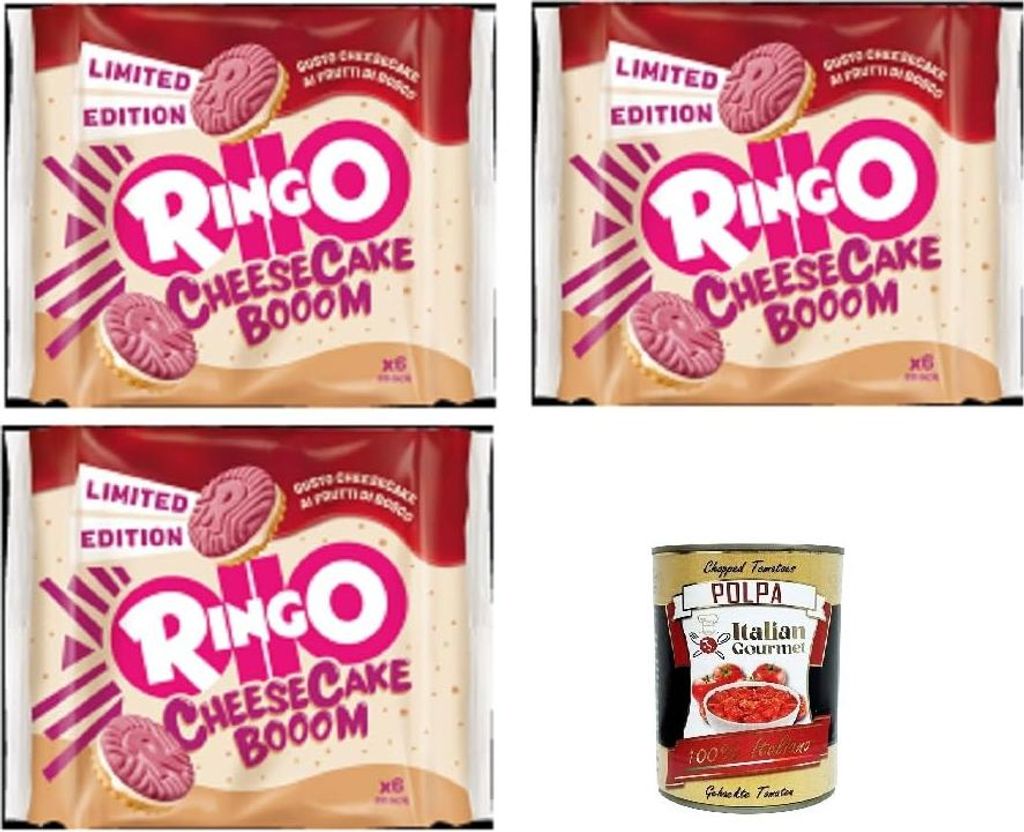 Ringo Pavesi Cheesecake Limited Edition Cheese cake Booom 3x165g – Knusprige Doppelkekse mit cremiger Cheesecake-Füllung – Limitierte Auflage+...