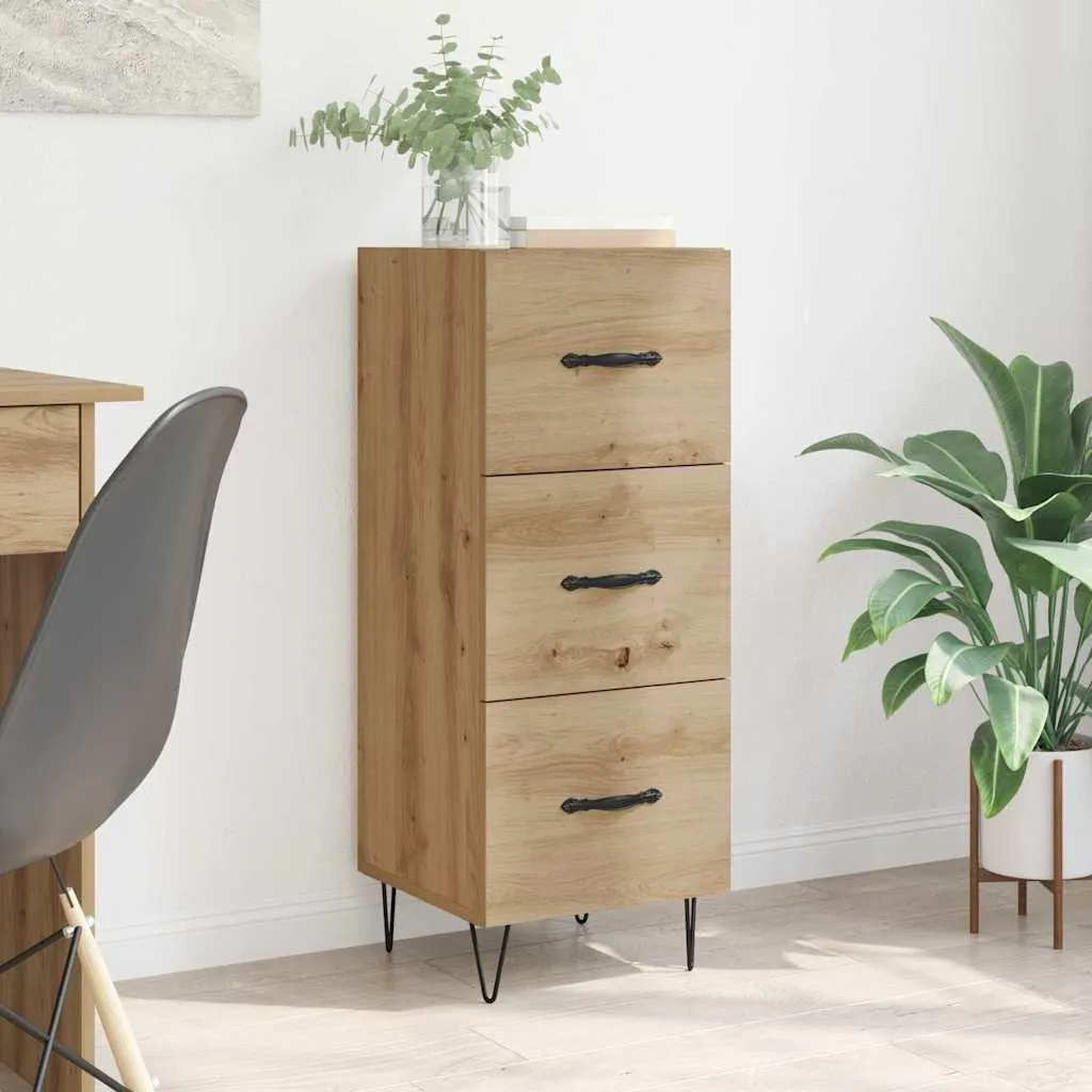 Mobiletto Stretto 34cm Rovere Artisan vidaXL | Credenza Moderna 90cm