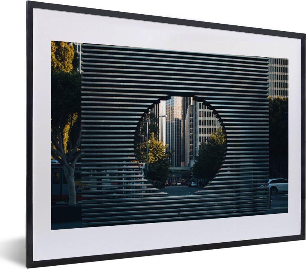 MuchoWow MuchoWow Gerahmtes Poster New York - Architektur - Pflanzen 40x30 cm - Poster mit zchwarzem Bilderrahmen - Bilderrahmen - Poster im Ra...