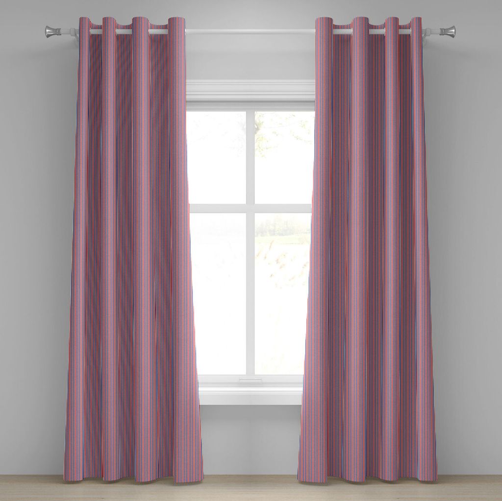 ABAKUHAUS USA Ösenvorhang, Symbolische Farben des amerikanischen Unabhängigkeitstag-Klassikerton-nationalen Konzeptes, Dekorative 2-Panel-Fenster...
