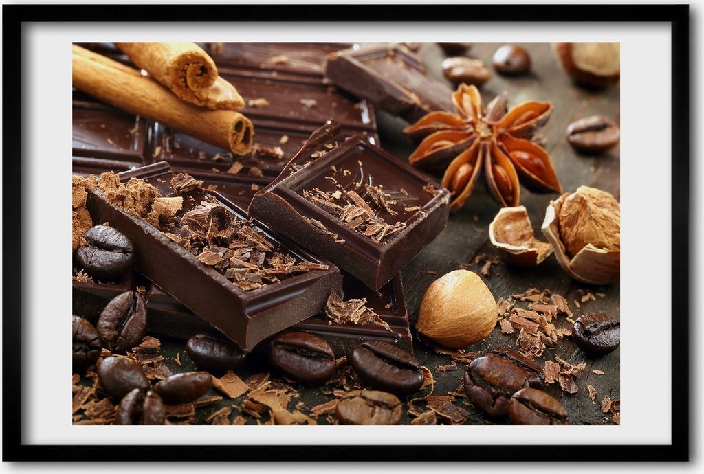 Bild 60x40 MDF-Rahmen, Wandkunst Schokolade