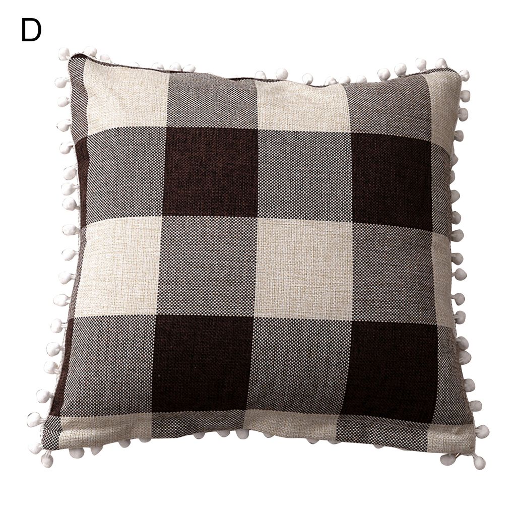 Kissenbezüge einfache Pflege staubdichtes Strickkugel Design Plaid Decor Car Sofa Kissenbezug für Schlaf-D