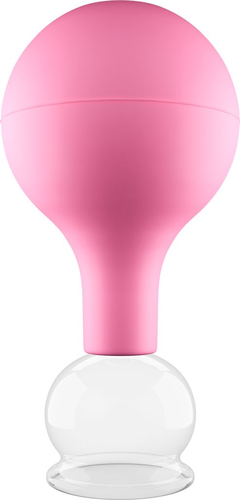 Pulox Schröpfglas aus Echtglas inkl. Saugball - 3,2 cm in Pink