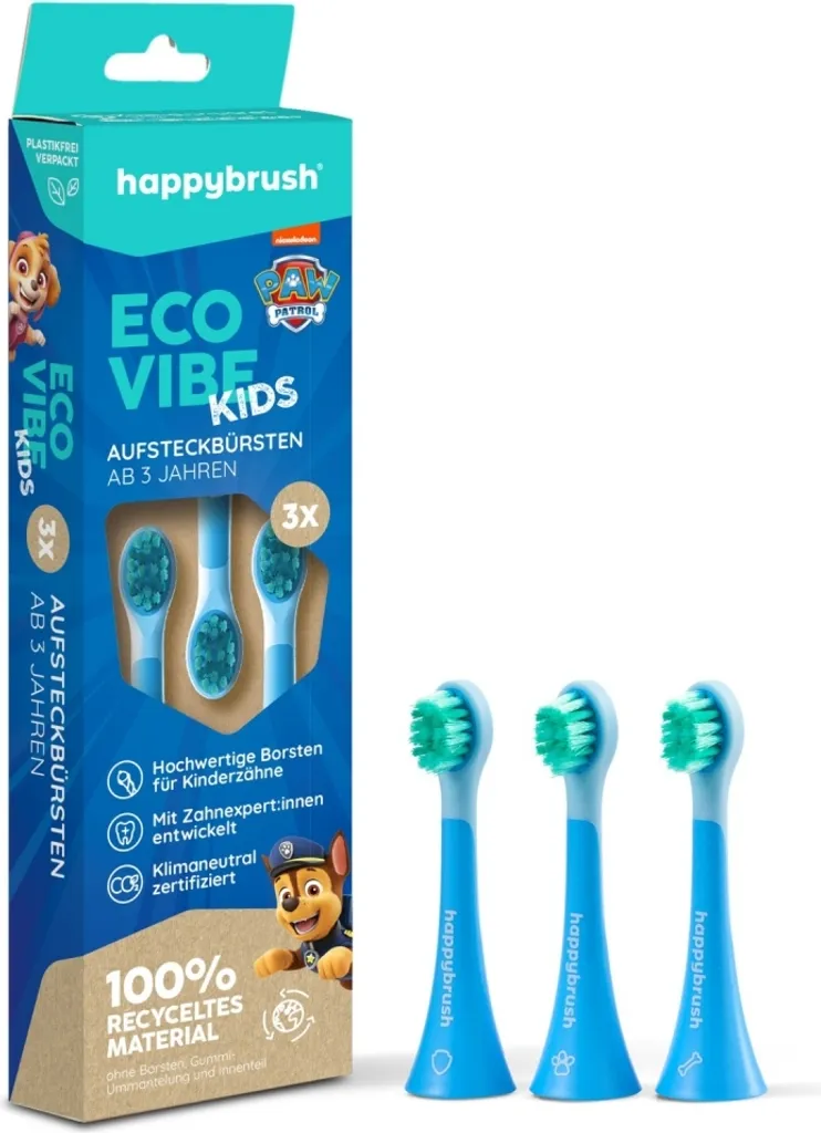 Lot de brossettes à dents rechargeables ECO VIBE KIDS happybrush ECO