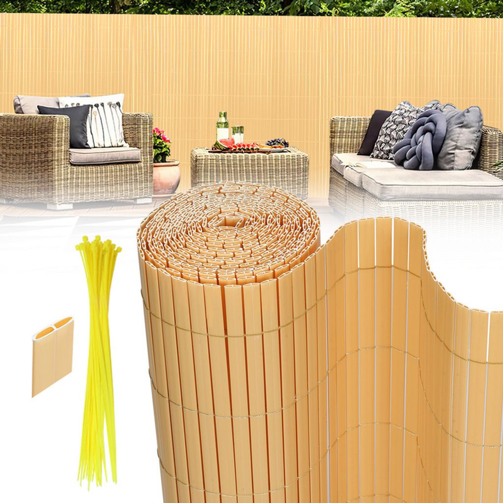 Tenda Frangivista Per Balcone AEREY 80x600cm - Schermo Privacy Taupe Con Occhielli In Acciaio - Protezione Da Vento, Sole E Sguardi Indiscreti