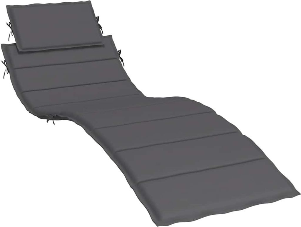 A dark gray chaise lounge cushion on a white background.