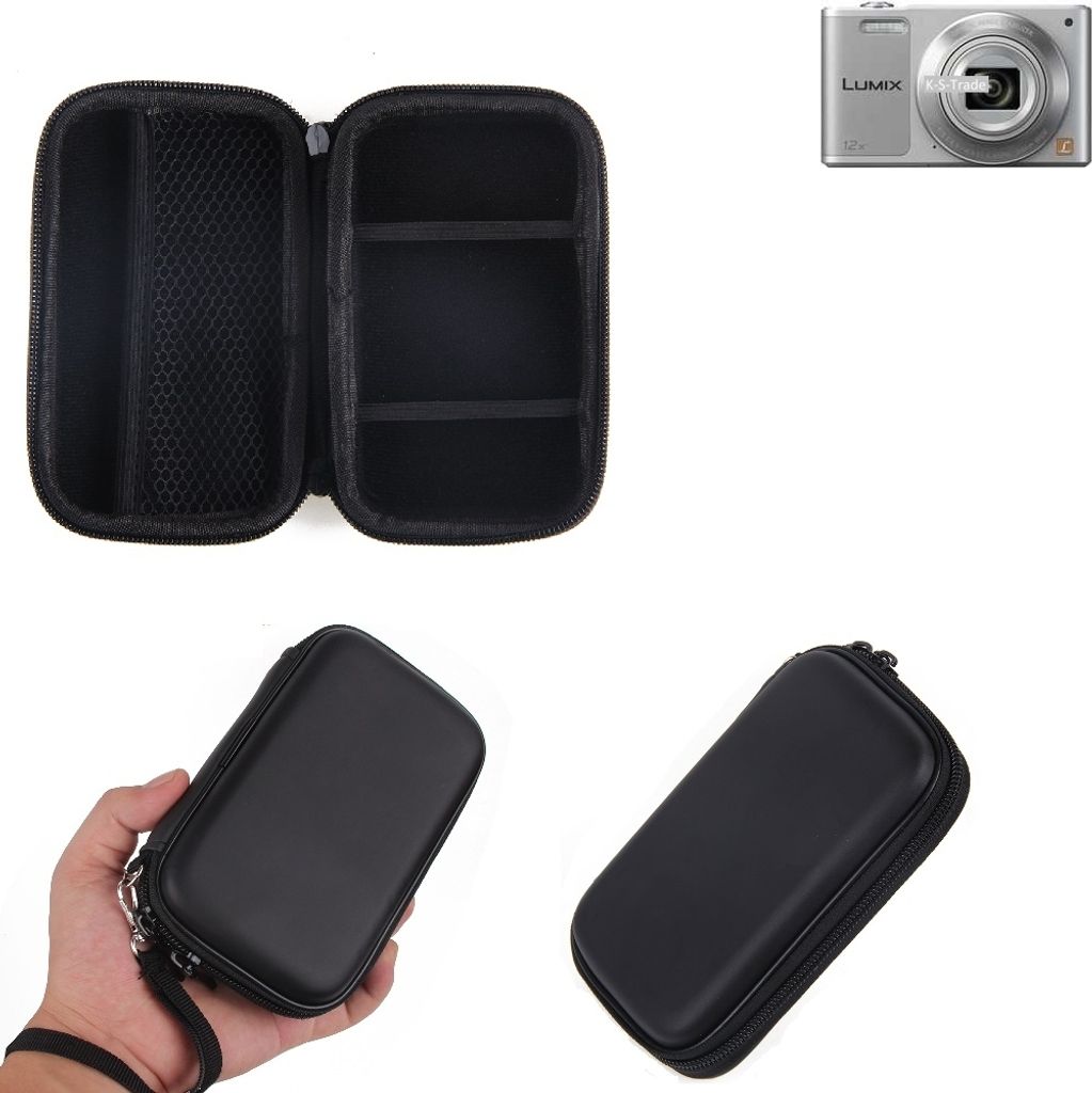Kamera Tasche Hard Case Hardcase Schutz Hülle für Kompaktkamera kompatibel mit Panasonic Lumix DMC-SZ10 mit Platz für Zubehör K-S-Trade