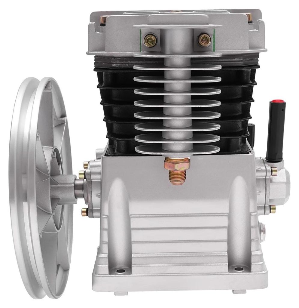 Luftkompressor-Pumpenkopf - 2065-420L 2‐zylindrig - 420 l/min - 960 U/min - 8 bar - 10 bar max - 79 dB(A) - 32×27×31 cm - Silber