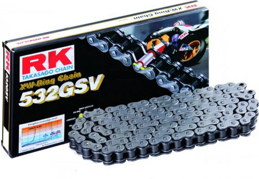 Chaîne de transmission RK 532GSV 118 maillons haute performance moto