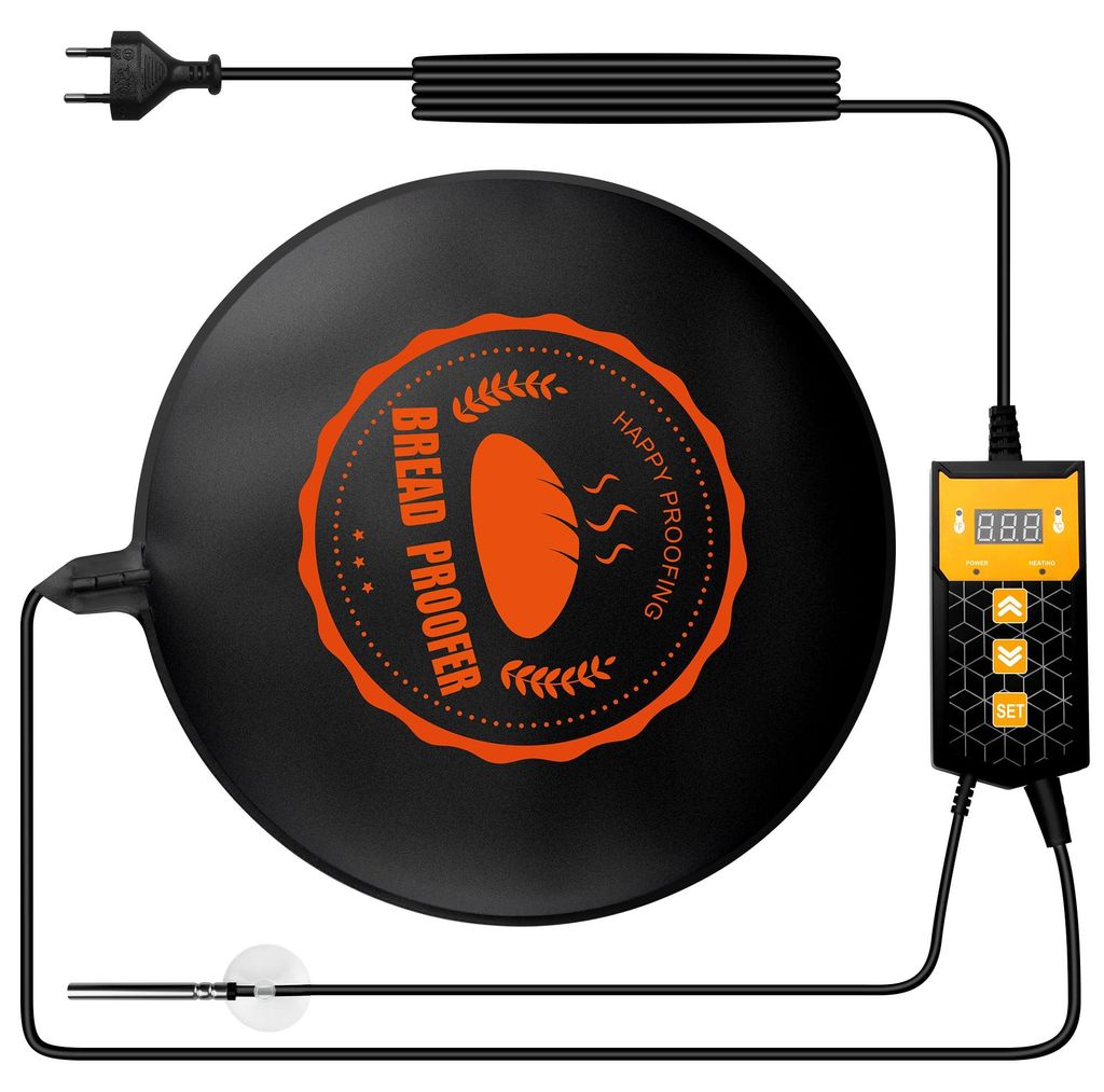 Brotwärmematte, Sauerteigbrotwärmematte, Sauerteigstarterwärmer, temperaturregulierbare Brotgärmatte mit Thermostat, Sauerteiggärmatte zum Bac...