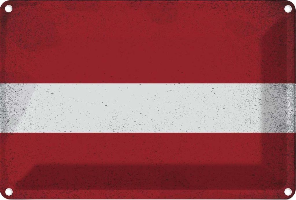 vianmo Blechschild 12x18 cm Lettland Latvia Vintage Flagge Fahne Wappen