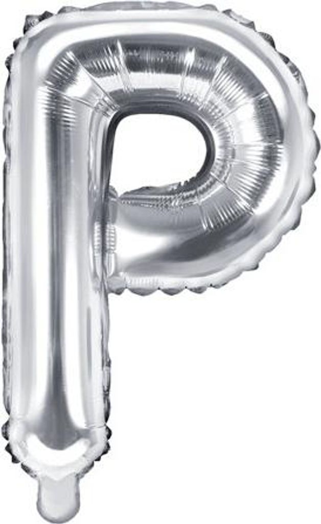 Folienballon Buchstabe „P“, 35cm, silber (1 Karton / 50 Stück)