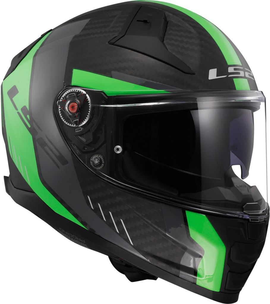 Integralhelm LS2 FF811 VECTOR II CARBON Grid Undurchsichtiges Fluo Grün größe L