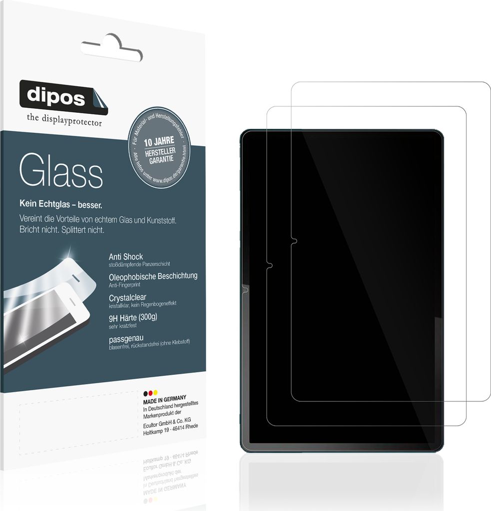 2x Schutzfolie für Motorola Tab G70 - Anti-Shock 9H Folie dipos Glass Kunststoffglas