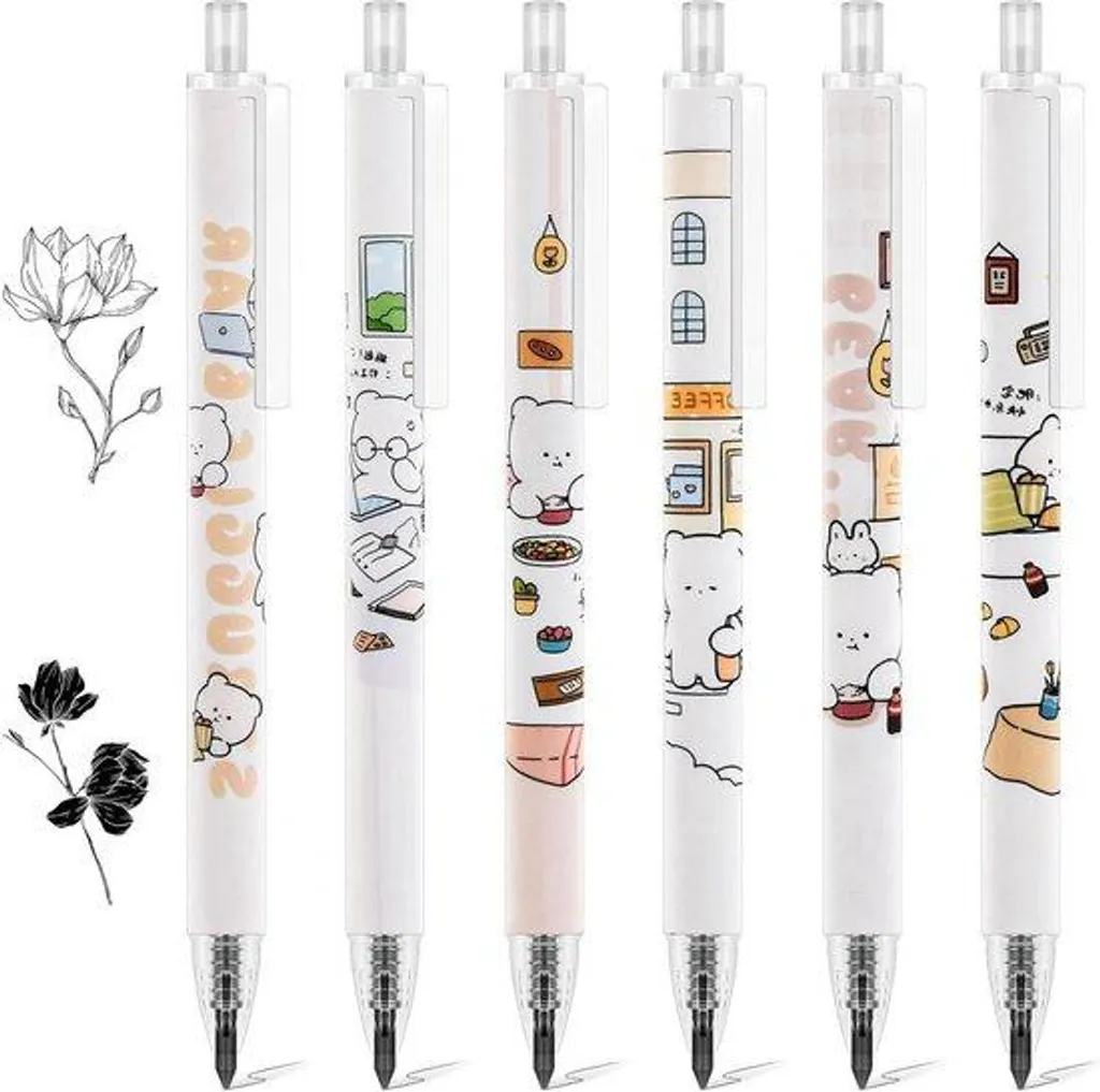 Coffret de 6 crayons mécaniques colorés réutilisables pour le dessin