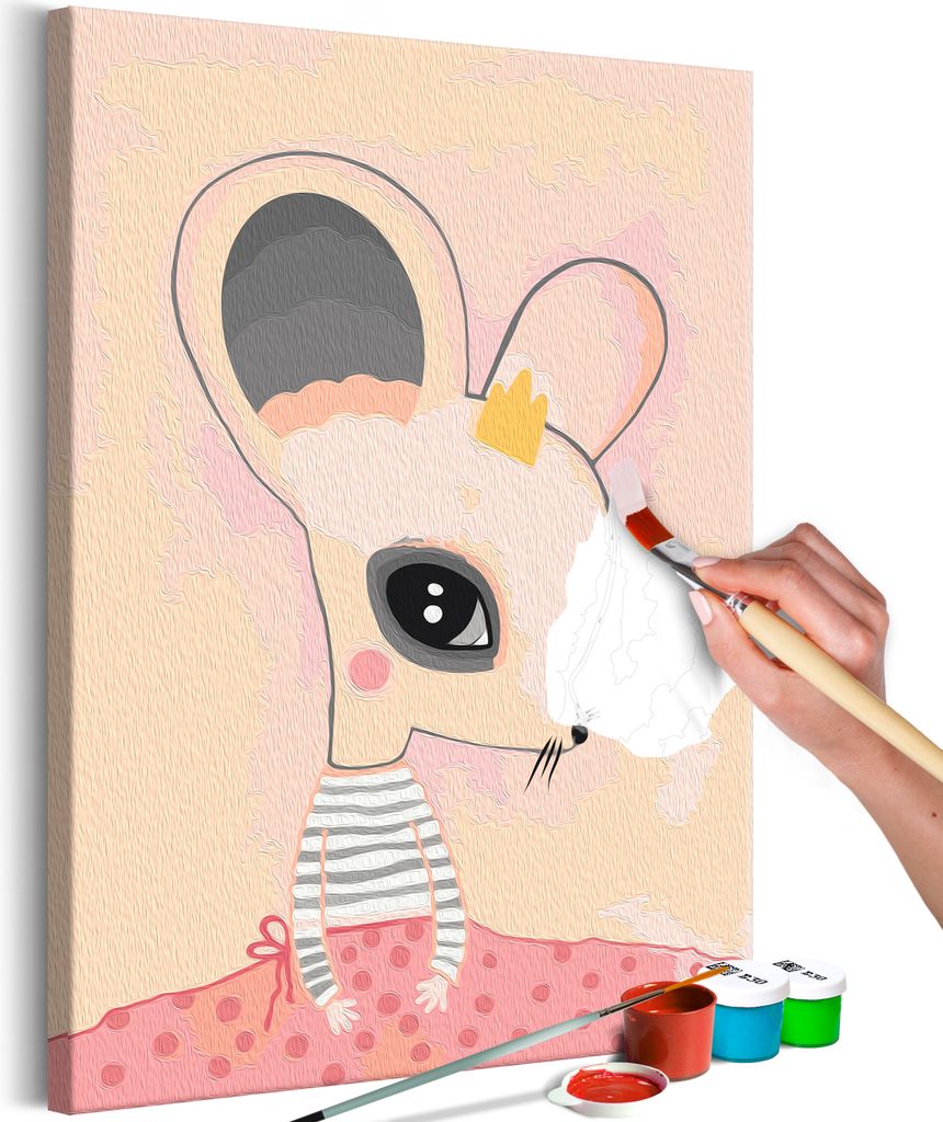 Vlies Malen nach Zahlen - Ashamed Mouse 40x60 cm Für Kinder n-A-1508-d-a