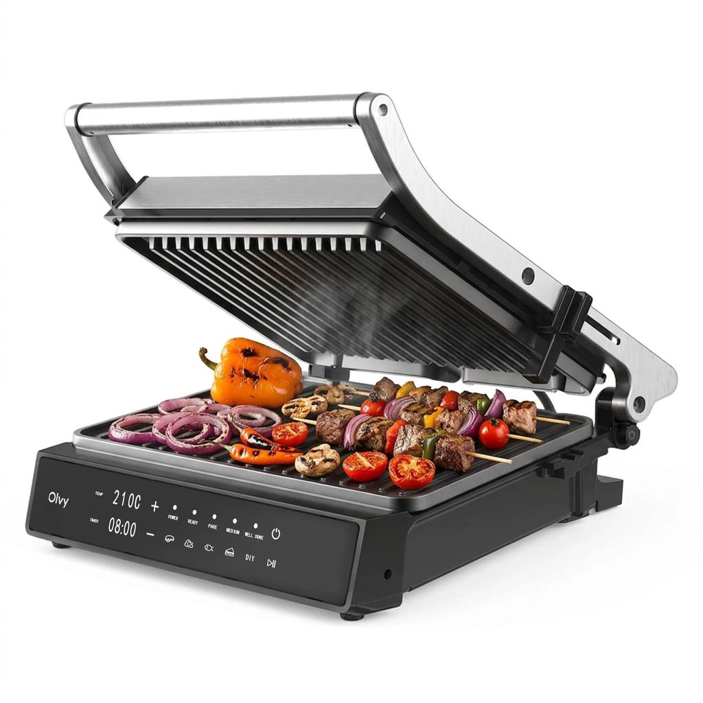 Olvy Kontaktgrill, 2000W, Elektrogrill Sandwichmaker, 5 Produktbild 