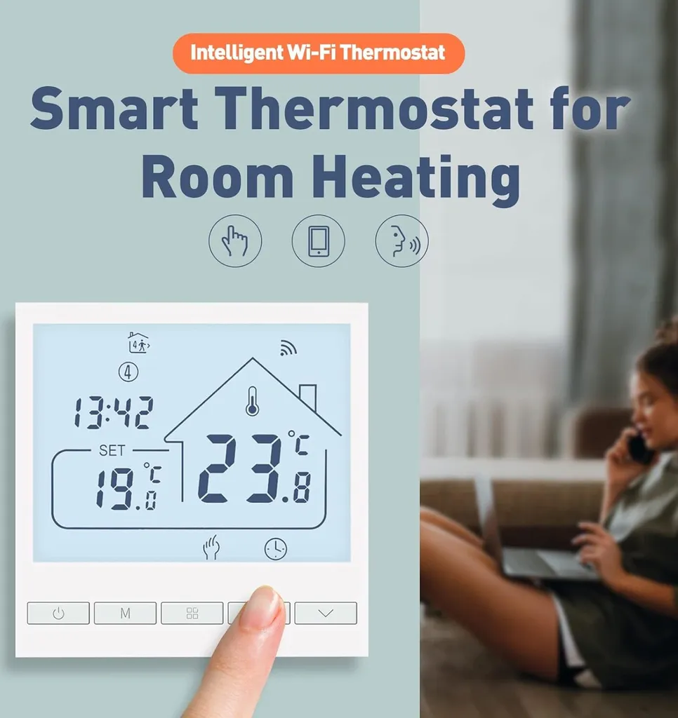 Thermostat Programmable Wi-Fi Beok pour Régulation Chauffage à Distance