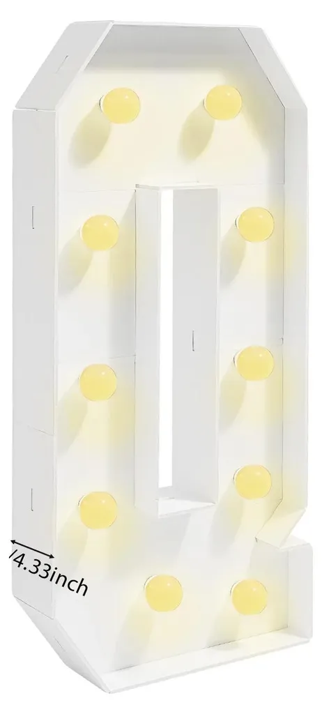 Lampe décorative lettre Q à LED sans fil pour ambiance tamisée chic