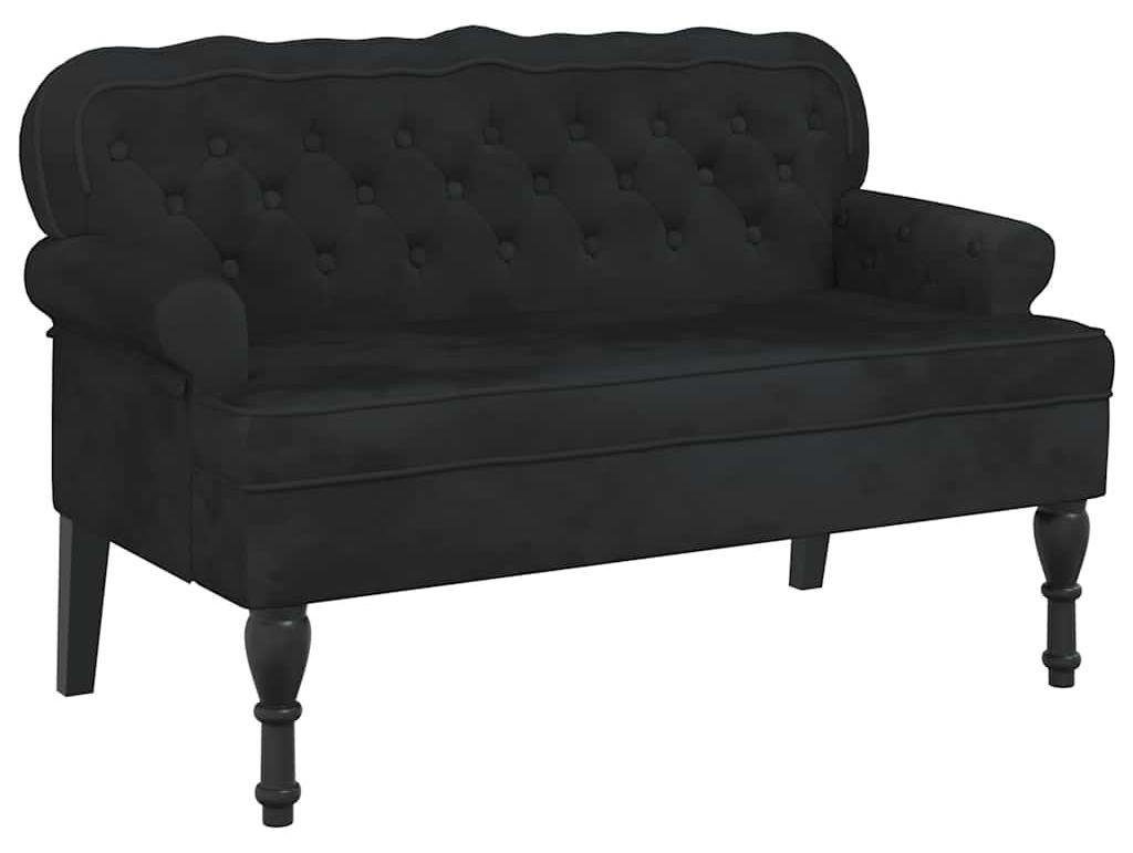 vidaXL Bank mit Rückenlehne Schwarz 119,5x64,5x75 cm Samt Produktbild 