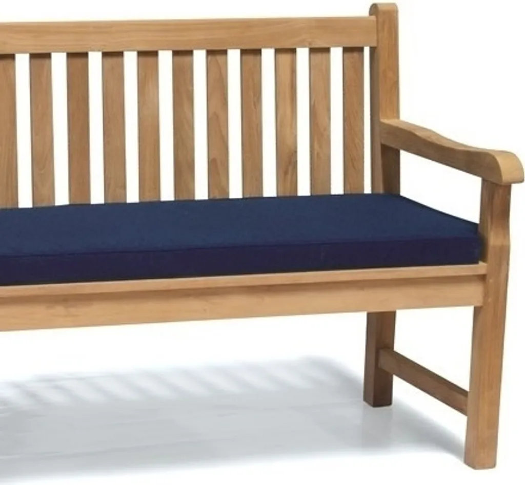 Coussin de banc bleu 101x46 cm idéal pour votre détente au jardin Teako