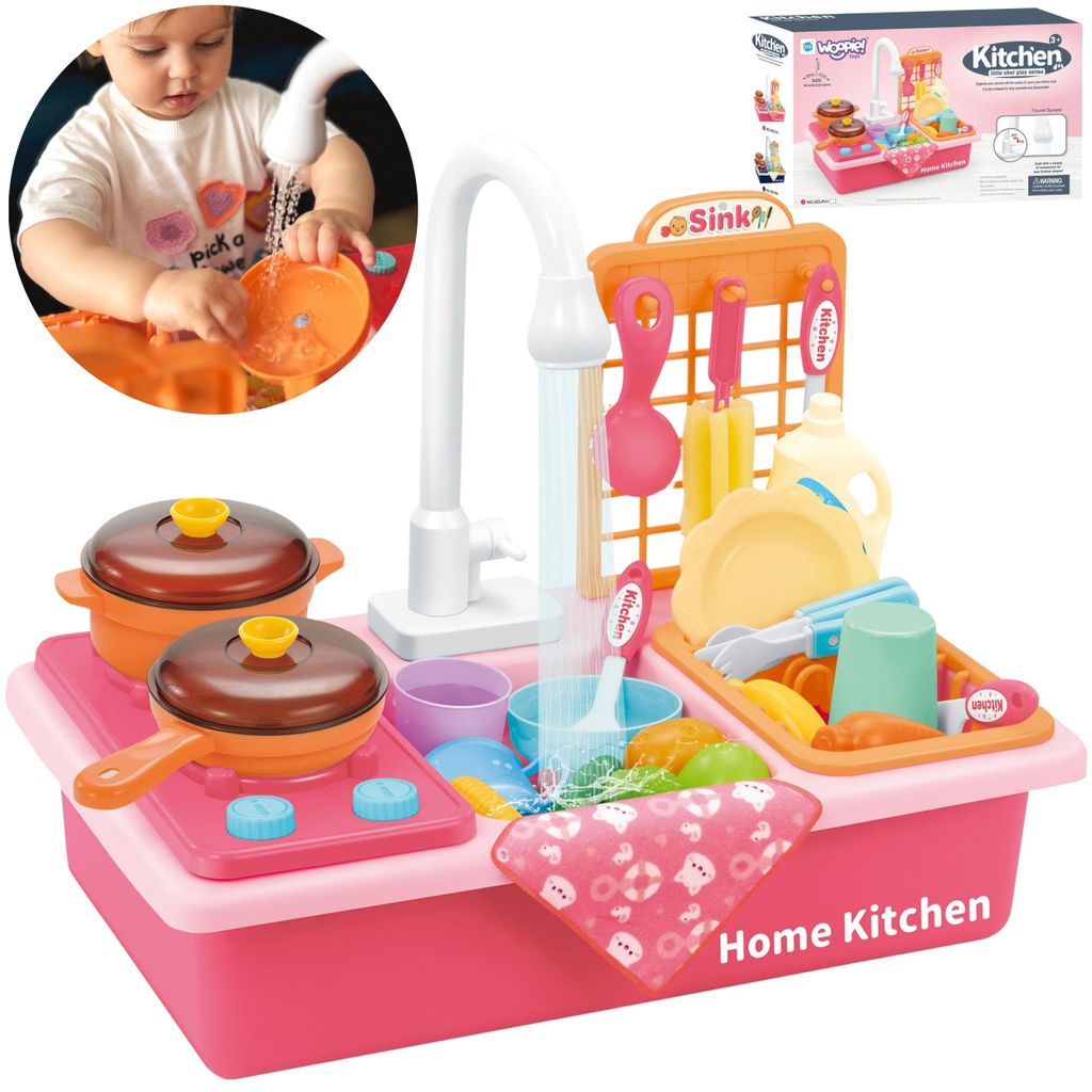 WOOPIE 2-in-1-Spülbecken für die Kinderküche, rosa Produktbild 