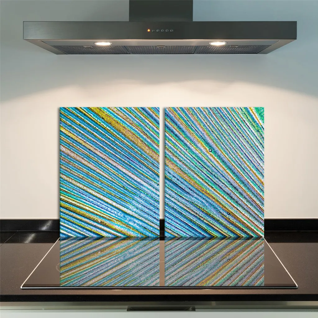 Set 2 Copri Piano Cottura 40x52 cm Astratto | Paraspruzzi Lavabile - 11