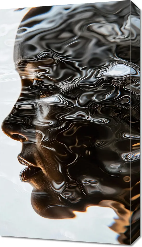 Miroir aqueux de ton moi 40 x 70 cm - Tableau décoratif moderne zen