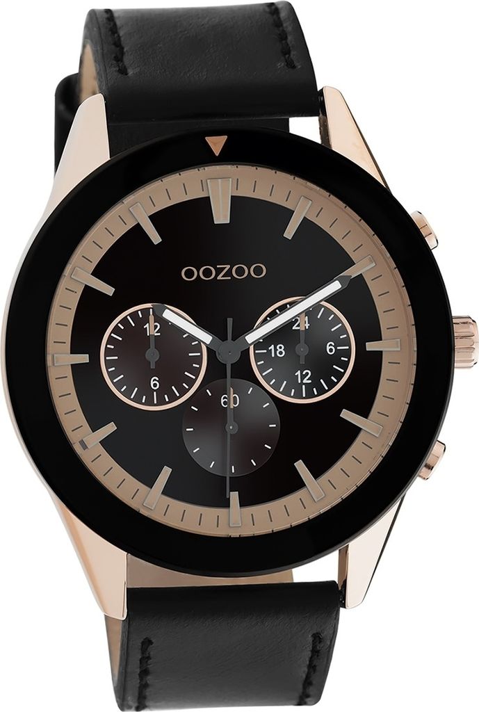 Oozoo Herren Armbanduhr Timepieces Analog Leder schwarz D2UOC10804