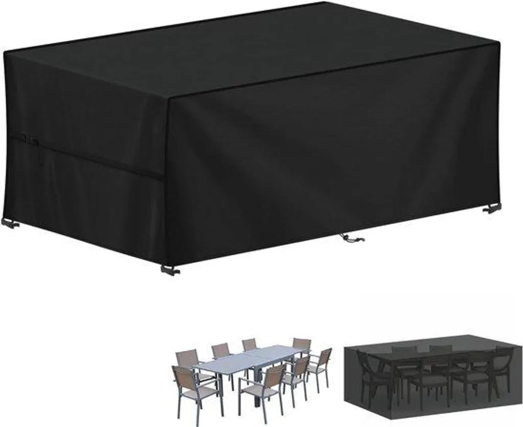 Housse table de terrasse 200 cm étanche pour hivernage mobilier extérieur