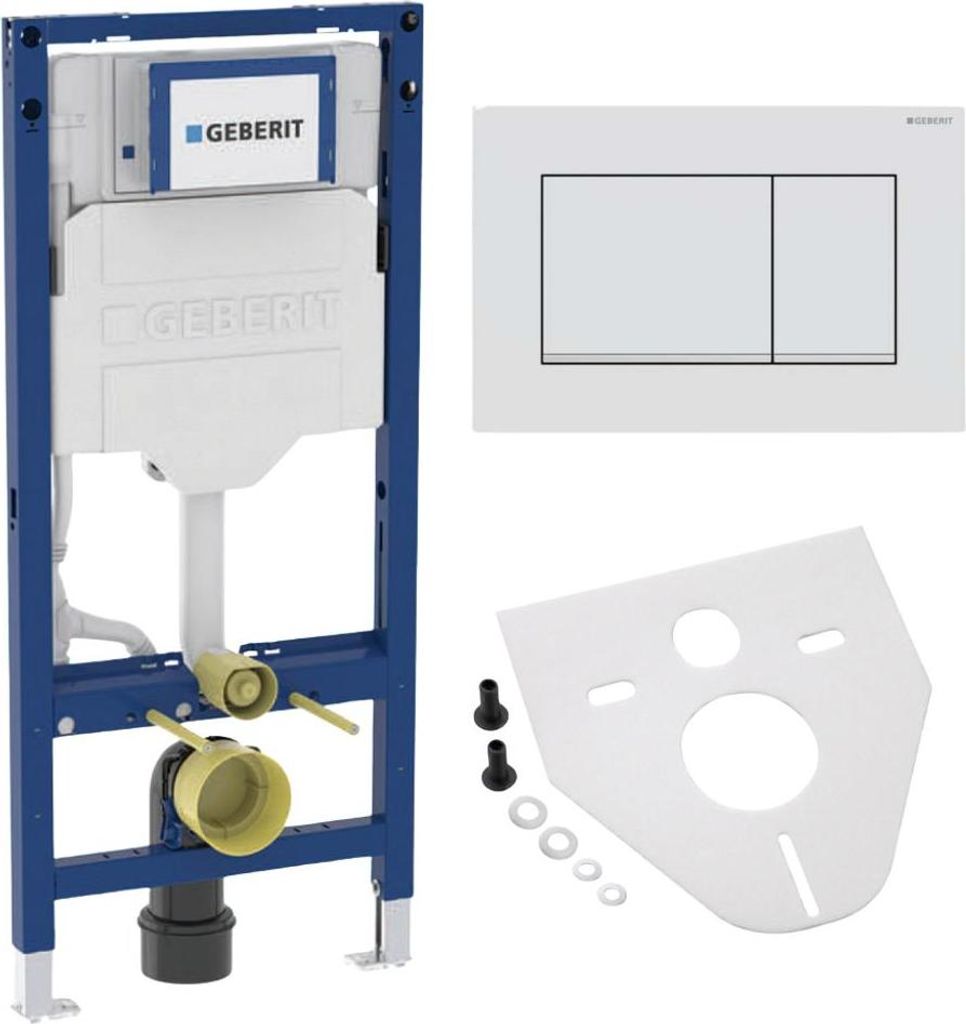 BADfabrik24 Geberit Duofix Element für Wand-WC, 112 cm, mit Sigma UP-Spülkasten 12 cm + Geberit Sigma30 Betätigungsplatte für 2-Mengenspülung ...