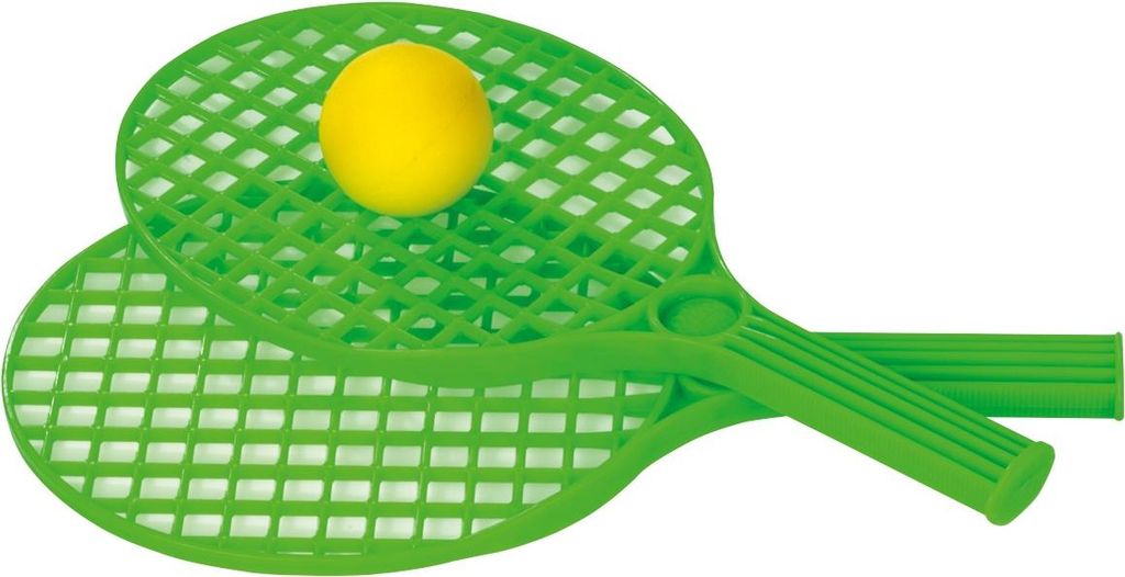 Betzold Mini-Tennis-Set für Outdoor-Spiel, mit 2 Schlägern und Softball, ab 5 Jahren