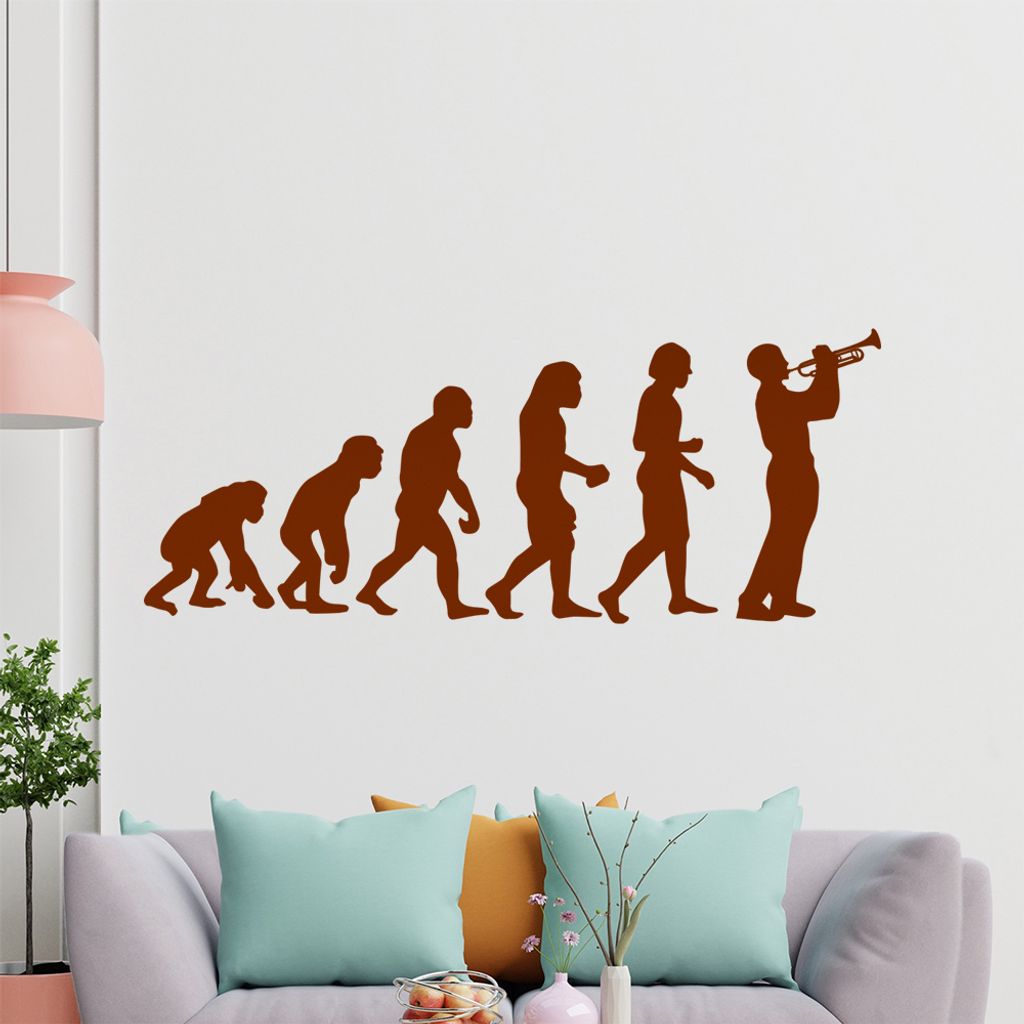 hauptsachebeklebt KIWISTAR Evolution - Trompete Blasen Instrument Klassik Jazz Orchester Wandtattoo in 6 Größen - Wandaufkleber Wall Sticker - De...