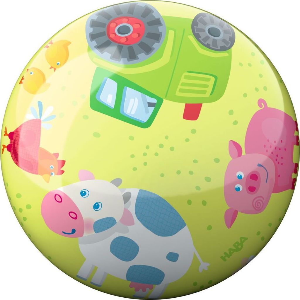 HABA Kleinkindwelt Ball Kunststoffball Bauernhof Tiere 23 cm Ø Spielball 2012745001