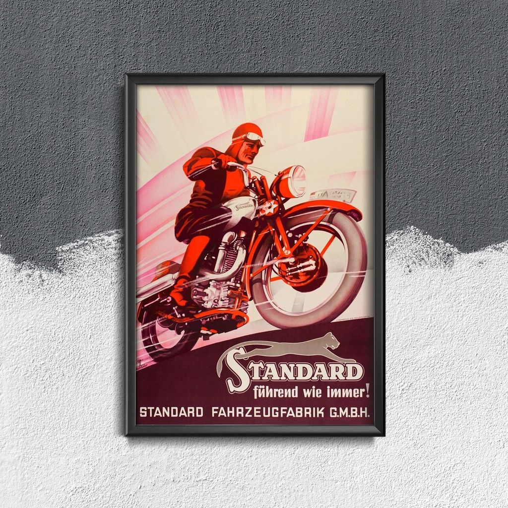 Poster - Canvas - Leinwand - 21 cm x 29,7 cm - Fotoposter - Leinwandkunst - Standard Motorrad