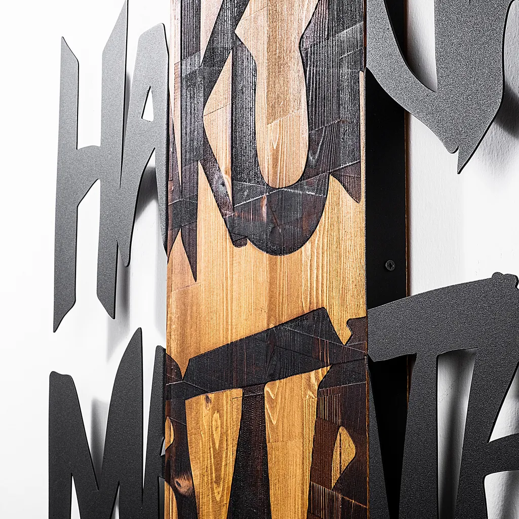 Tableau en Métal Hakuna Matata 5 Déco Murale Noire Design Wallity - 6