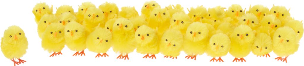 VBS XXL Chenille Küken 4 cm 36er Set Osterdeko Bastelbedarf Flauschig