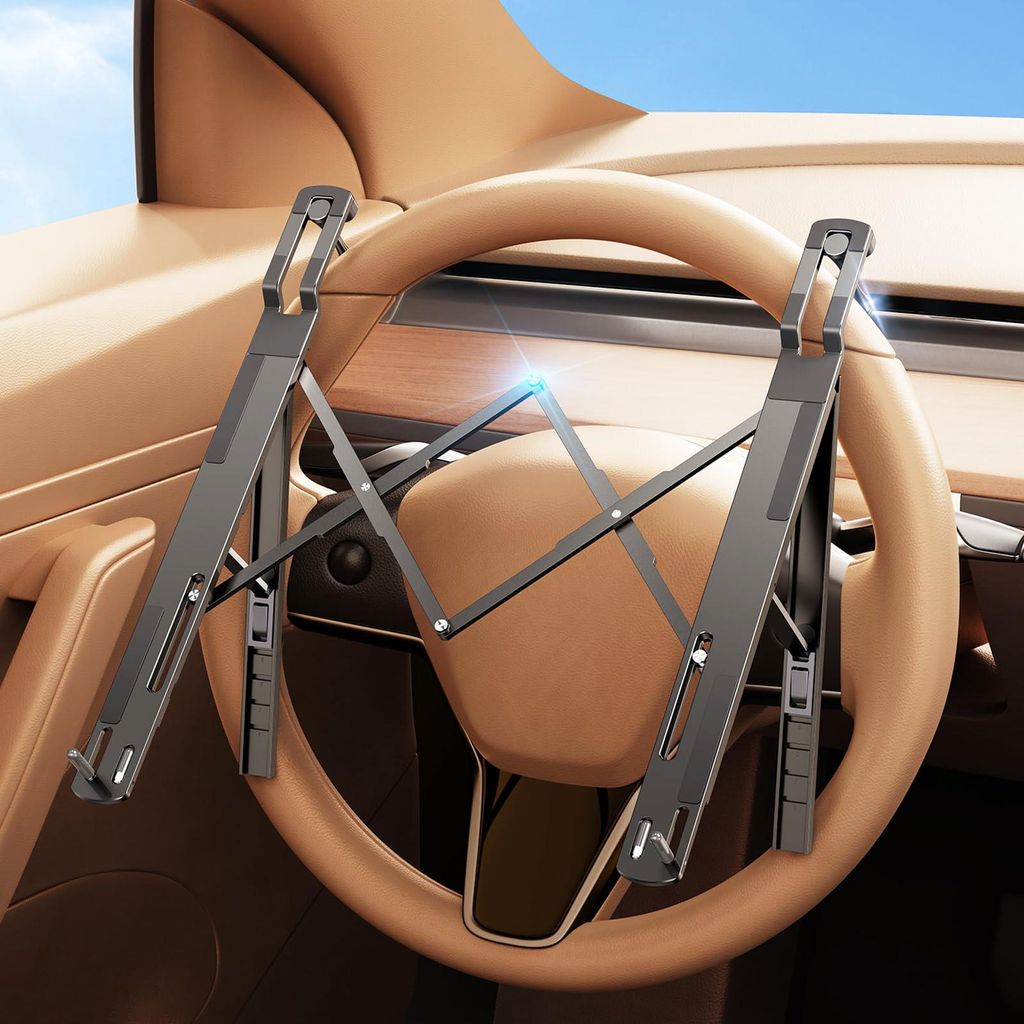 Lenkradtisch Auto Höhenverstellbar, KFZ Laptop Tablet Halterung & Auto Schreibtisch, Klappbarer Tisch fürs Lenkrad, Mobiles Büro Zubehör LKW SUV