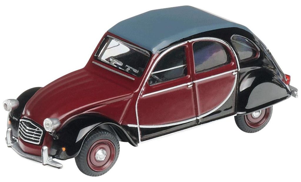Schuco 452040110 - 1:64 Citroen 2CV Charlsten Weinrot/Schwarz - Neu
