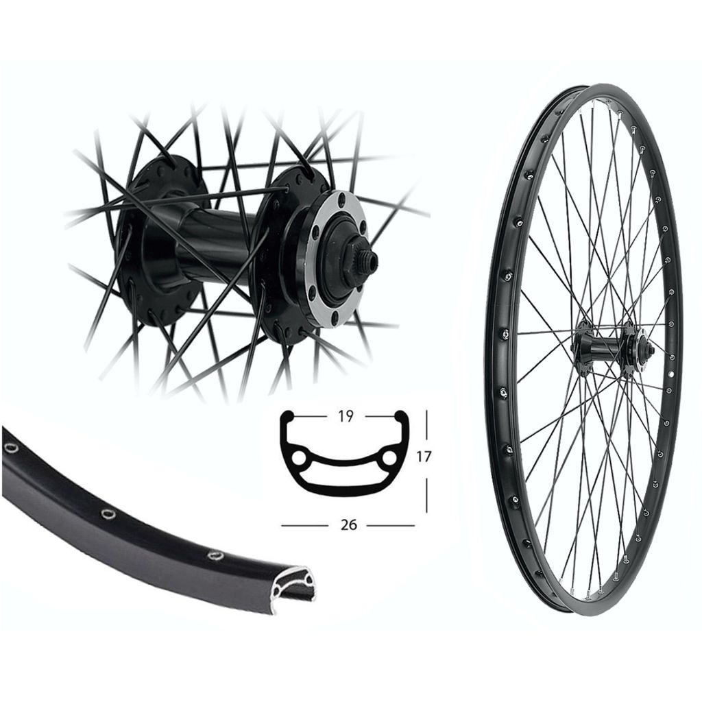 Vorderrad 26'' BE19 Disc Nabe 6 Loch schwarz SNSP schwarz Sp. schwarz