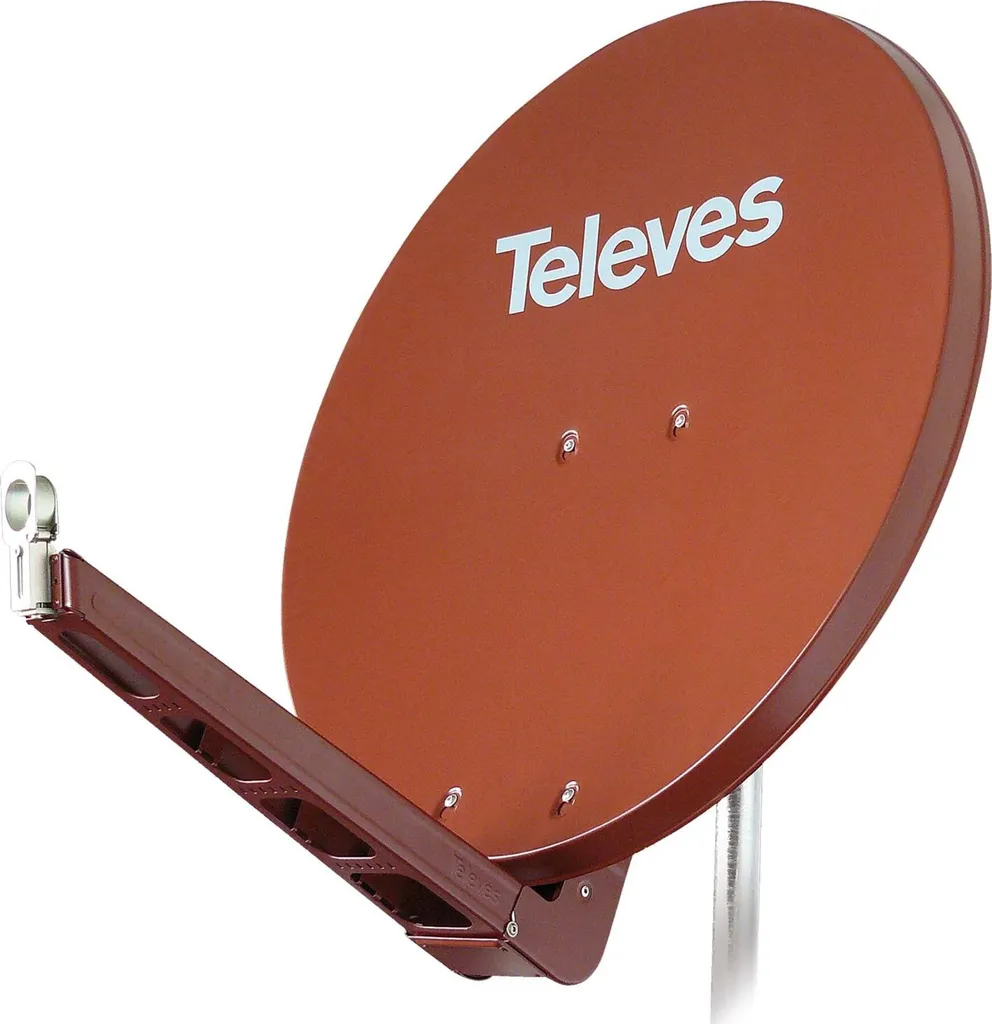 Parabole satellite en aluminium Televes 75x85 cm coloris brique