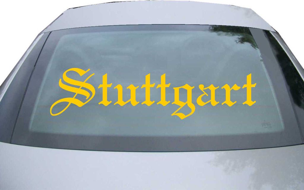 Indigos UG - Aufkleber Heckscheibe & Motorklappe DE6578 - gold - 600x150 mm - Stadt Stuttgart - Auto Scheiben Fenster Heckklappe Tuning Racing JDM ...