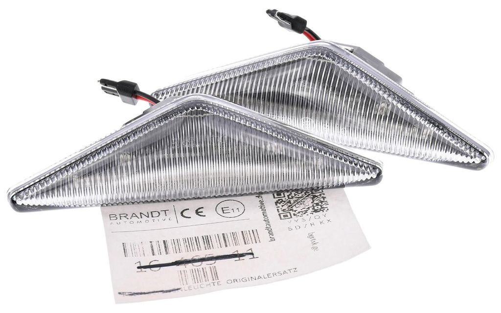BRANDT Seitenblinker Set LED Kotflügel Blinker + Kabel Weiss passend für Focus I C170 Limousine Turnier Mondeo III B5Y B4Y BWY 98-05 Fließheck B...