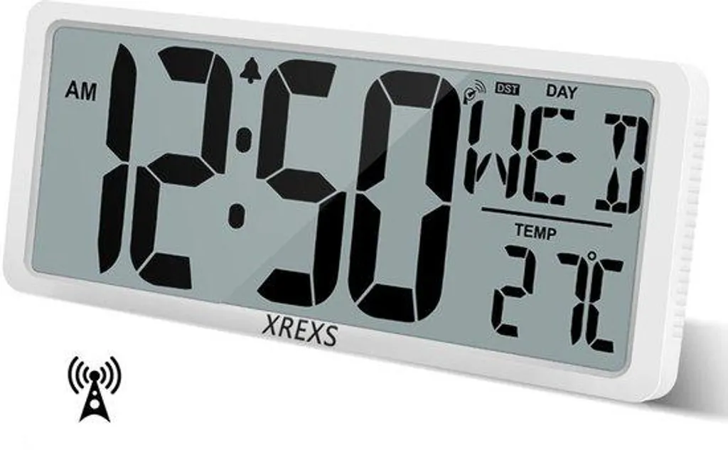 Grande horloge murale numérique LCD 13,46 pouces avec heure automatique