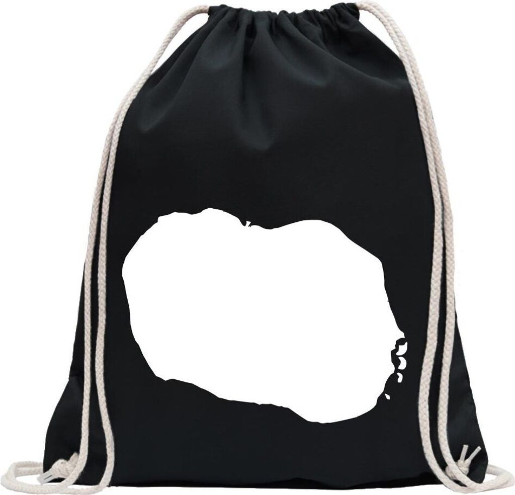 Kiwistar - Turnbeutel - schwarz - Cookinseln Umriss Kontur - Fun Rucksack Sport Beutel Gymsack Baumwolle mit Ziehgurt